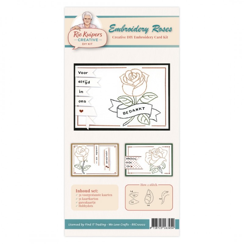 Rie Kuipers Creative – Embroidery Roses - DIY Embroidery Card Kit Rie Kuipers Creative – Embroidery Roses - DIY Embroidery Card Kit