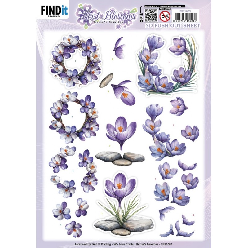 3D Pushout Sheet - Berries Beauties - First Blossoms - Stone and Bloom