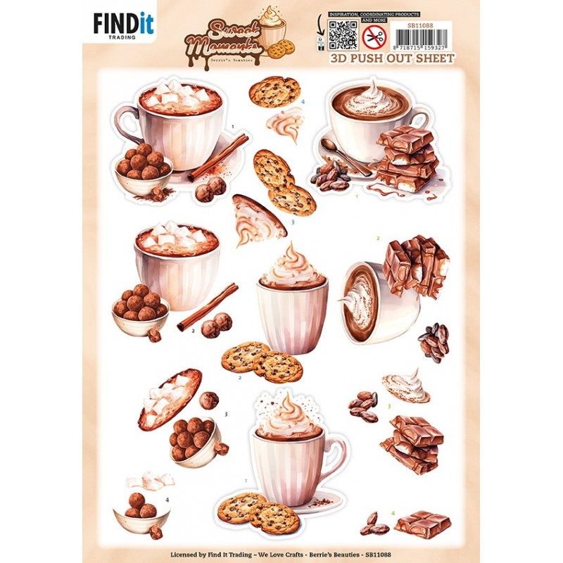 3D Pushout Sheet - Berries Beauties - Sweet Moments - Cookie Delights