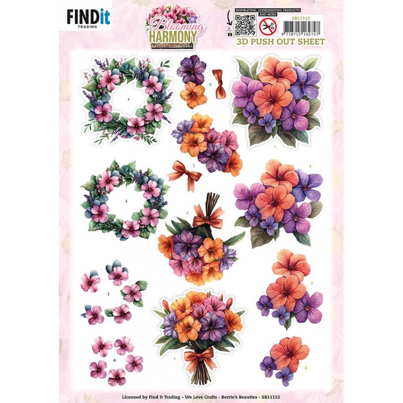 3D Pushout Sheet - Berries Beauties - Blooming Harmony - Blooming Bouquet
