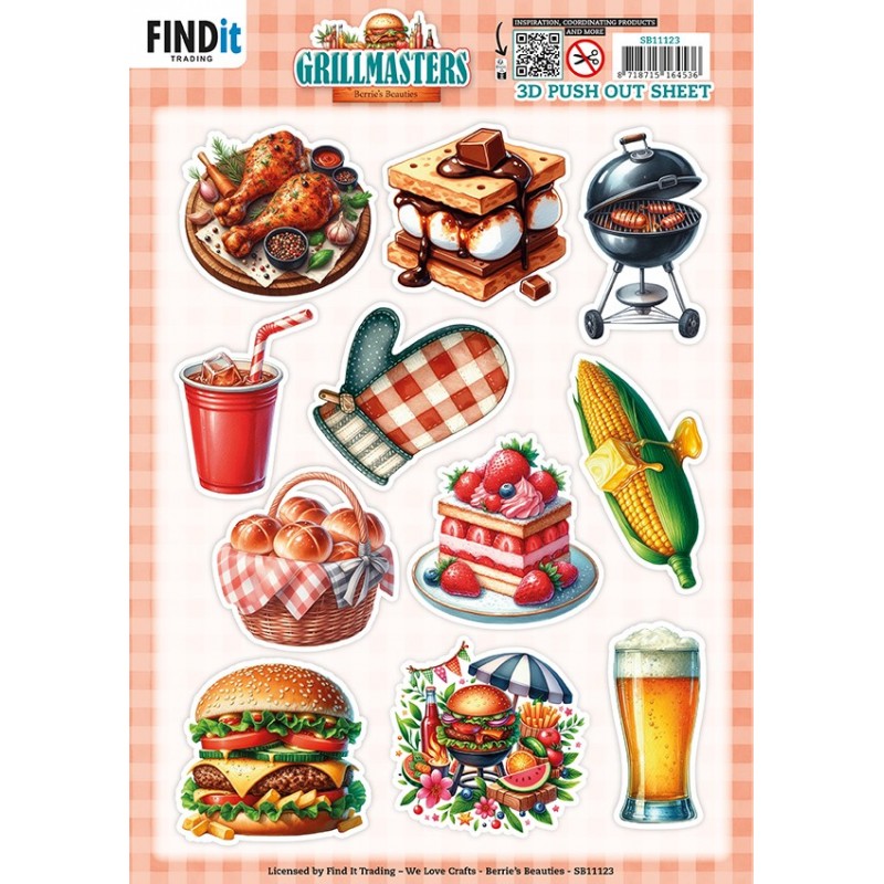3D Pushout Sheet - Berries Beauties - Grillmasters - Assorti 3D Pushout Sheet - Berries Beauties - Grillmasters - Assorti