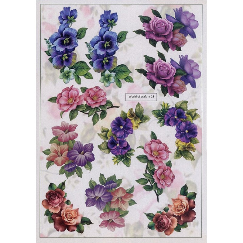 Cutting Sheet - WOC - nr 28 - Vintage Garden Blooms