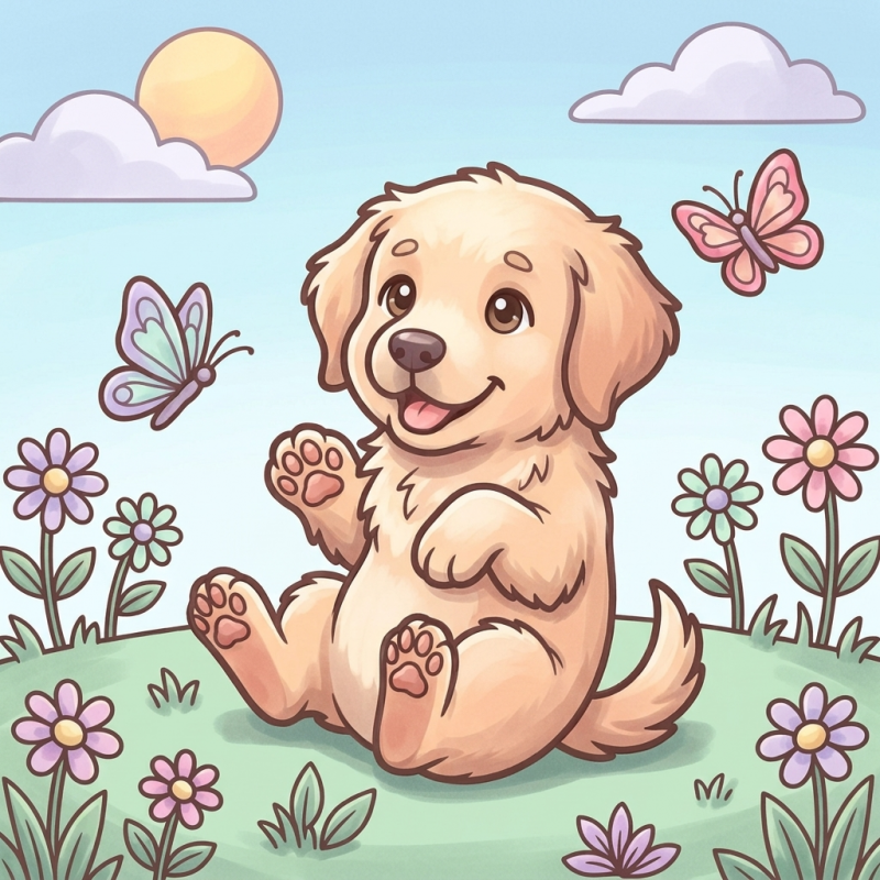 Findit Color - Cozy Colouring Cards Set - Buddy The Puppy - Outside Adventures